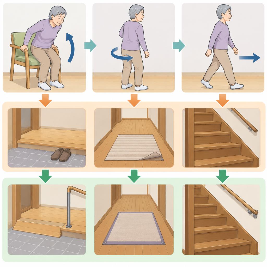 転倒を防ぐ第一歩は、いつもの動作を知ること